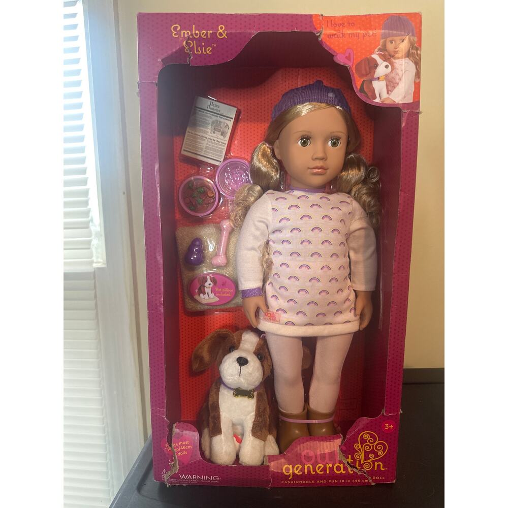Our Generation Ember & Elsie 18-inch Doll & Pet Set